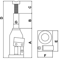 Cric-bouteille, 20 tonnes, 11" Hauteur &eacute;lev&eacute;e We Share Industrial Supply