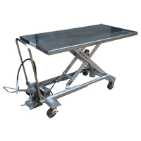 Table &eacute;l&eacute;vatrice &agrave; ciseaux hydraulique pneumatique, Acier inoxydable, 63" lo x 31-1/2" la, Cap. 1000 lb We Share Industrial Supply