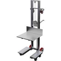 Platform Lift Stacker, Hand Winch Operated, 400 lbs. Capacity, 60" Max Lift We Share Industrial Supply