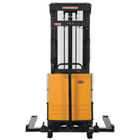 Fork Lift Stacker, Electric Operated, 2000 lbs. Capacity, 118" Max Lift We Share Industrial Supply