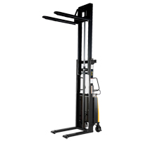 Fork Lift Stacker, Electric Operated, 2000 lbs. Capacity, 118" Max Lift We Share Industrial Supply