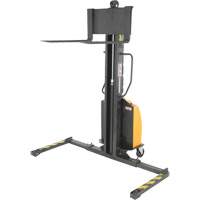 Narrow Mast Powered Lift Stacker, Electric Operated, 1000 lbs. Capacity, 63" Max Lift We Share Industrial Supply