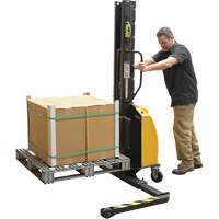 Narrow Mast Powered Lift Stacker, Electric Operated, 1000 lbs. Capacity, 63" Max Lift We Share Industrial Supply