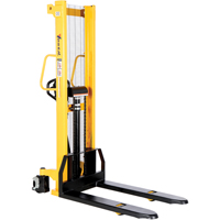 Manual Hydraulic Stacker, Hand Pump Operated, 2000 lbs. Capacity, 63" Max Lift We Share Industrial Supply