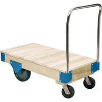 Chariots &agrave; plateforme - Chariots &agrave; plateforme tout en bois, 48" lo x 24" la, Capacit&eacute; de 3000 lb, Roues en Nylon We Share Industrial Supply