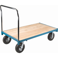 Chariot &agrave; plateforme robuste, 48" lo x 24" la, Capacit&eacute; de 1200 lb, Roues en Pneumatique We Share Industrial Supply