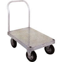 Aluminum Platform Truck, 24" W x 36" L, 2000 lbs. Cap., Rubber Wheels We Share Industrial Supply
