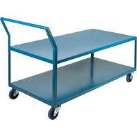 Chariots surbaiss&eacute;s robustes, 2 niveaux, 30" la x 60" p x 40" h, 1200 lb Cap We Share Industrial Supply