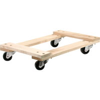 Chariots en Bois Franc - usage moyen, Roues en Polyol&eacute;fine, Capacit&eacute; de 900 lb, 18" la x 30" p x 7" h We Share Industrial Supply