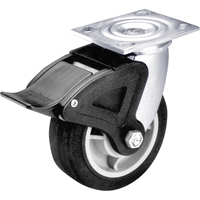 Roulette &agrave; freinage complet, Pivotant avec frein, 6" (152,4 mm), Caoutchouc, 450 lb (204 kg) We Share Industrial Supply