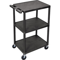 Utility Cart, 3 Tiers, 18" x 40" x 24", 400 lbs. Capacity We Share Industrial Supply