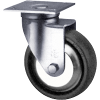 Roulette robuste, Pivotant, 4" (101,6 mm), N&eacute;opr&egrave;ne, 500 lb (227 kg) We Share Industrial Supply