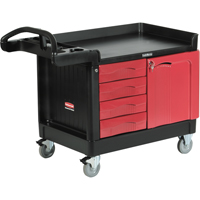 Trademaster Mobile Cabinets & Work Centres, 4 Drawers, 49" L x 26-1/4" W x 38" H, Black We Share Industrial Supply