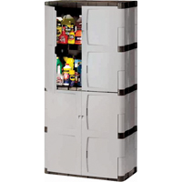 Armoire robuste, Plastique, 3 Tablettes, 72" h x 36" la x 18" P, Mica et charbon We Share Industrial Supply