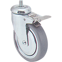 Roulette zingu&eacute;e, Pivotant avec frein, Diam&egrave;tre 3" (76 mm), Capacit&eacute; 150 lb (68 kg) We Share Industrial Supply