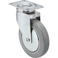 Roulette, Pivotant, 3" (76 mm), Caoutchouc, 125 lb (57 kg) We Share Industrial Supply