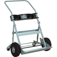 Four-Wheel Cylinder Hand Trucks, Pneumatic Wheels, 28" W x 6" L Base, 1000 lbs. We Share Industrial Supply