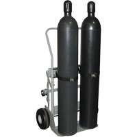 Four-Wheel Cylinder Hand Trucks, Pneumatic Wheels, 28" W x 6" L Base, 1000 lbs. We Share Industrial Supply