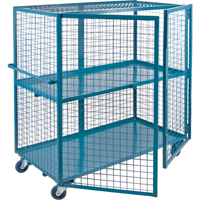 Chariot en treillis m&eacute;tallique, 2 niveaux, 39" lo x 26" la x 62,5" h, Cap. 1200 lb We Share Industrial Supply