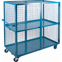 Chariot en treillis m&eacute;tallique, 2 niveaux, 63" lo x 32" la x 62,5" h, Cap. 1200 lb We Share Industrial Supply