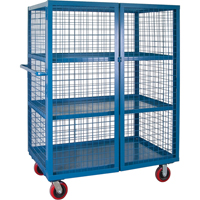 Chariot en treillis m&eacute;tallique, 3 niveaux, 51" lo x 32" la x 62,5" h, Cap. 2400 lb We Share Industrial Supply