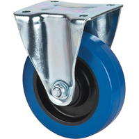 Roulette bleue, Fixe, 5" (127 mm), Caoutchouc, 400 lb (181 kg) We Share Industrial Supply