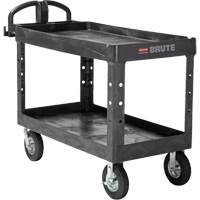 Heavy-Duty Utility Cart, 2 Tiers, 25-1/4" x 33-1/4" x 55", 750 lbs. Capacity We Share Industrial Supply