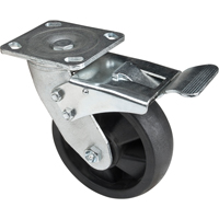 Roulettes haute temp&eacute;rature, Pivotant avec frein, 6" (152,4 mm), Nylon, 880 lb (399 kg) We Share Industrial Supply