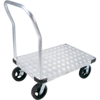 Aluminum Platform Truck, 24" W x 36" L, 2000 lbs. Cap., Mold-on Rubber Wheels We Share Industrial Supply
