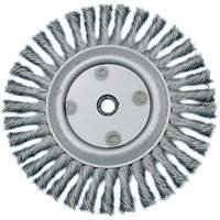 Knot Twisted Wire Wheel, 6" Dia., 0.02" Fill, 5/8"-1/2 Arbor, Steel We Share Industrial Supply