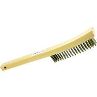 4LHSS 4-Row Long Handle Hand Wire Scratch Brush, Stainless Steel, 4 x 19 Wire Rows, 13-3/4" Long We Share Industrial Supply