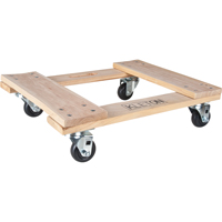 Socle roulant en bois dur, Roues en Polyol&eacute;fine, Capacit&eacute; de 1000 lb, 18" la x 24" p x 7" h We Share Industrial Supply