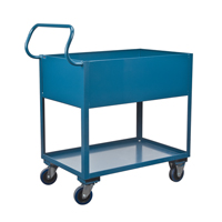 Deep Lipped Service Cart, 2 Tiers, 24" W x 47" H x 36" D, 1200 lbs. Capacity We Share Industrial Supply