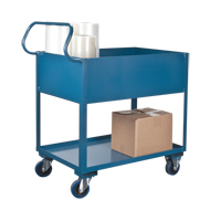 Deep Lipped Service Cart, 2 Tiers, 24" W x 47" H x 36" D, 1200 lbs. Capacity We Share Industrial Supply