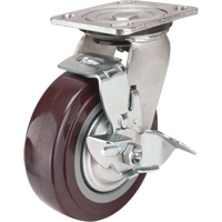 Roulette, Pivotant avec frein, 6" (152,4 mm), Polyur&eacute;thane, 850 lb (385 kg) We Share Industrial Supply