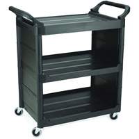 Bussing Cart with End Panels, 3 Tiers, 18-5/8" x 36-5/8" x 33-5/8", 150 lbs. Capacity We Share Industrial Supply