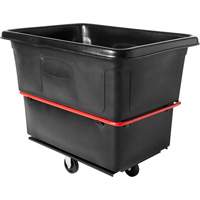 Heavy-Duty Utility Cube Truck, Black Recycled Plastic, 48-1/4" L x 34-1/8" W x 37-7/8" H, 20 cu. ft. Volume, 1200 lbs. Capacity We Share Industrial Supply