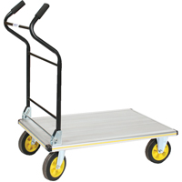 Folding Ergo-Handle Platform Truck, Aluminum, 660 lbs., 35-1/2" L x 24" W, 41" High We Share Industrial Supply