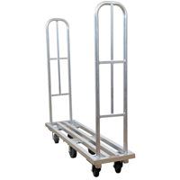 Aluminum U-Boat Platform Truck, 16" W x 63" L, 1322 lbs. Cap., Polyurethane Wheels We Share Industrial Supply