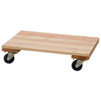Socle roulant &agrave; plateforme en bois solide, Roues en Caoutchouc, Capacit&eacute; de 900 lb, 16" la x 24" p x 6" h We Share Industrial Supply