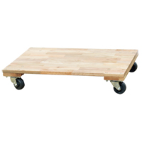 Socle roulant &agrave; plateforme en bois solide, Roues en Caoutchouc, Capacit&eacute; de 900 lb, 18" la x 30" p x 6" h We Share Industrial Supply