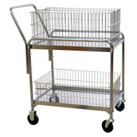 Chariot de bureau en treillis m&eacute;tallique pour le courrier, 200 lb Capacit&eacute;, Chrome, 20" p x 33" la x 37-1/2" h, Chrom&eacute; We Share Industrial Supply