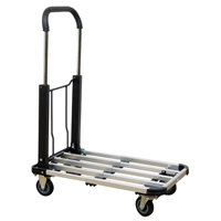 Folding Handle Platform Truck, Aluminum, 300 lbs., 28" L x 16" W, 37.75" High We Share Industrial Supply