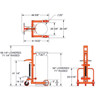 Grand chariot hydraulique HLCC pour bouteille de gaz liquide, Roues Polyur&eacute;thane, Base de 20" la x 20" p, 1000 lb We Share Industrial Supply
