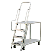 Chariot de pr&eacute;paration en aluminium avec &eacute;chelle, Aluminium, 22" la x 51-1/2" p, 2 tablettes, Capacit&eacute; 800 lb We Share Industrial Supply