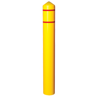 Enveloppe lisse pour butoir avec bandes r&eacute;fl&eacute;chissantes, 4" dia. x 56" l, Jaune We Share Industrial Supply