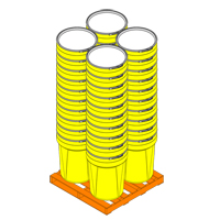 Baril emboîtable en poly&eacute;thyl&egrave;ne, 30 gal. US (25 gal. imp.), Dessus ouvert, Jaune We Share Industrial Supply