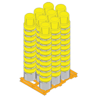 Baril emboîtable en poly&eacute;thyl&egrave;ne, 10 gal. US (8,33 gal. imp.), Dessus ouvert, Bleu We Share Industrial Supply