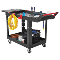 Heavy-Duty Adaptable Utility Cart, 2 Tiers, 17-3/4" x 36" x 46-1/5", 500 lbs. Capacity We Share Industrial Supply