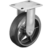 Roulette robuste avec plaque, Pivotant, 6" (152,4 mm), Caoutchouc, 450 lb (204 kg) We Share Industrial Supply